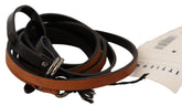Costume National Brown Leather Silver Tone Buckle Belt